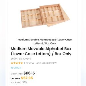 Montessori small letters alphabet learning toy